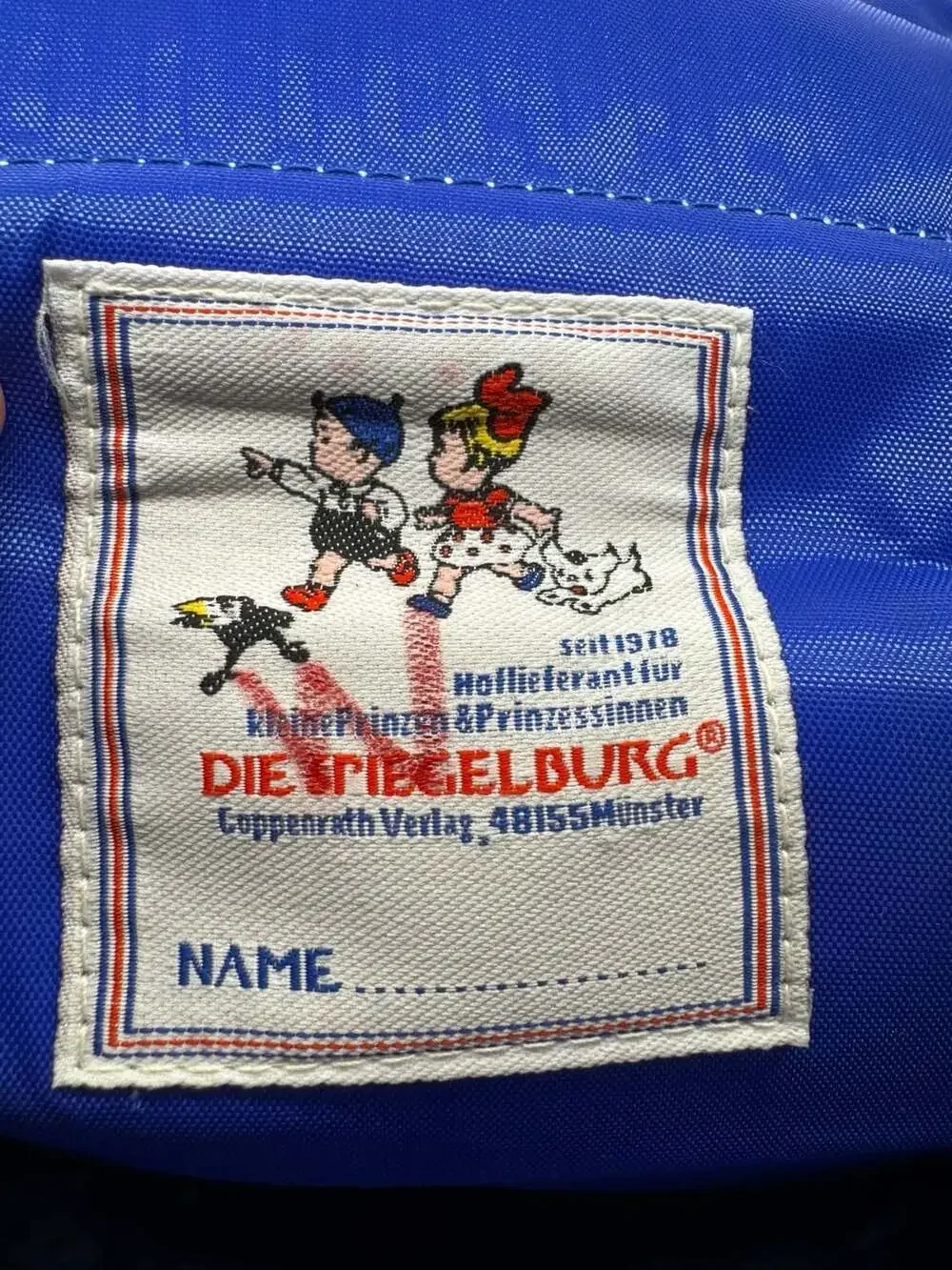 Die Spiegelburg Felix the Rabbit Blue Tartan Plaid Kids Small Shoulder Bag